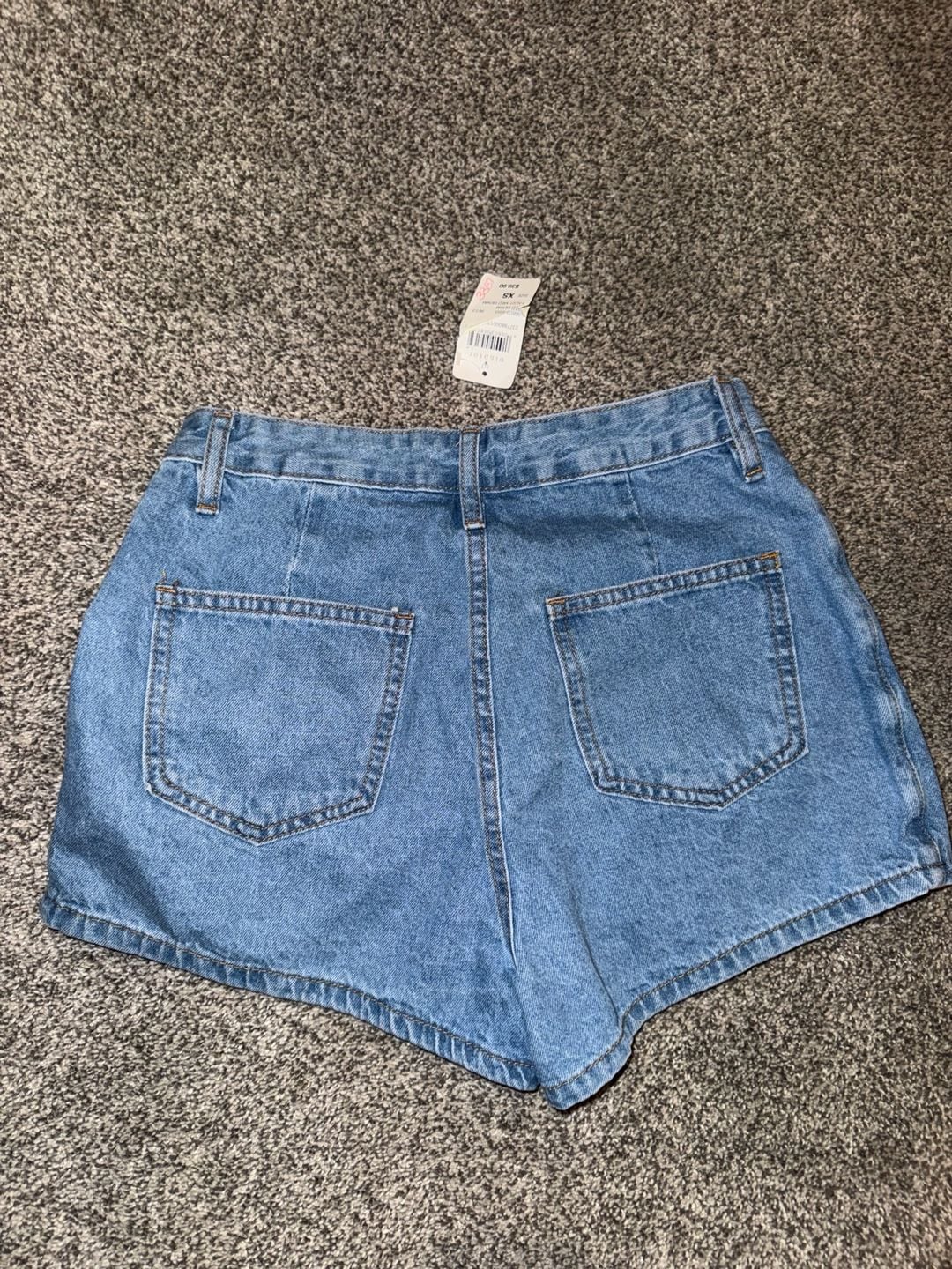 Windsor Denim Skort Size XS Blue Cargo Pockets Asymmetrical Zippers 5