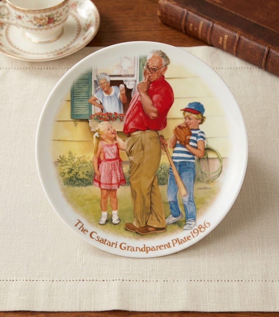 Edwin M. Knowles The Home Run Csatari Grandparent Series Collector Plate 1986 1