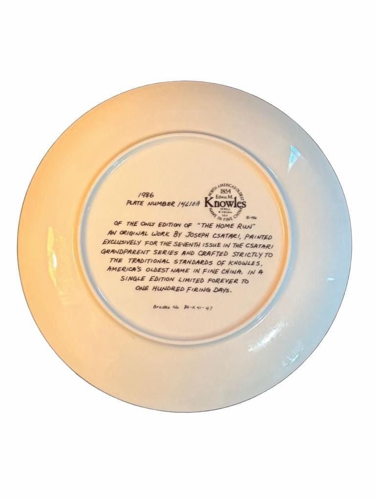 Edwin M. Knowles The Home Run Csatari Grandparent Series Collector Plate 1986 3