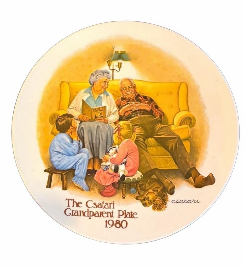 1980 Edwin M. Knowles 'The Bedtime Story' Collector Plate by Joseph Csatari 2