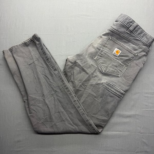 Carhartt Relaxed Fit Work Pants Size 36x34 Gray Canvas Carpenter