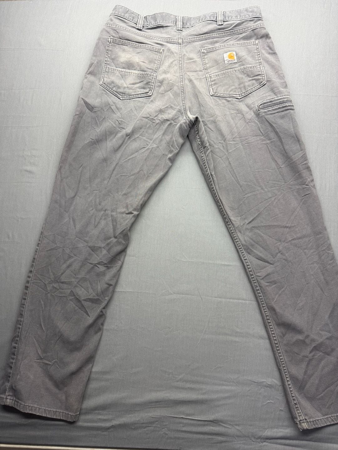 Carhartt Relaxed Fit Work Pants Size 36x34 Gray Canvas Carpenter 9