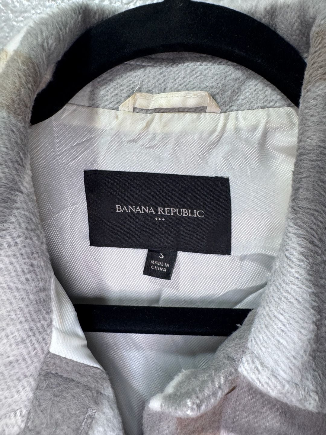 Banana Republic Plaid Shacket Size S Gray 5