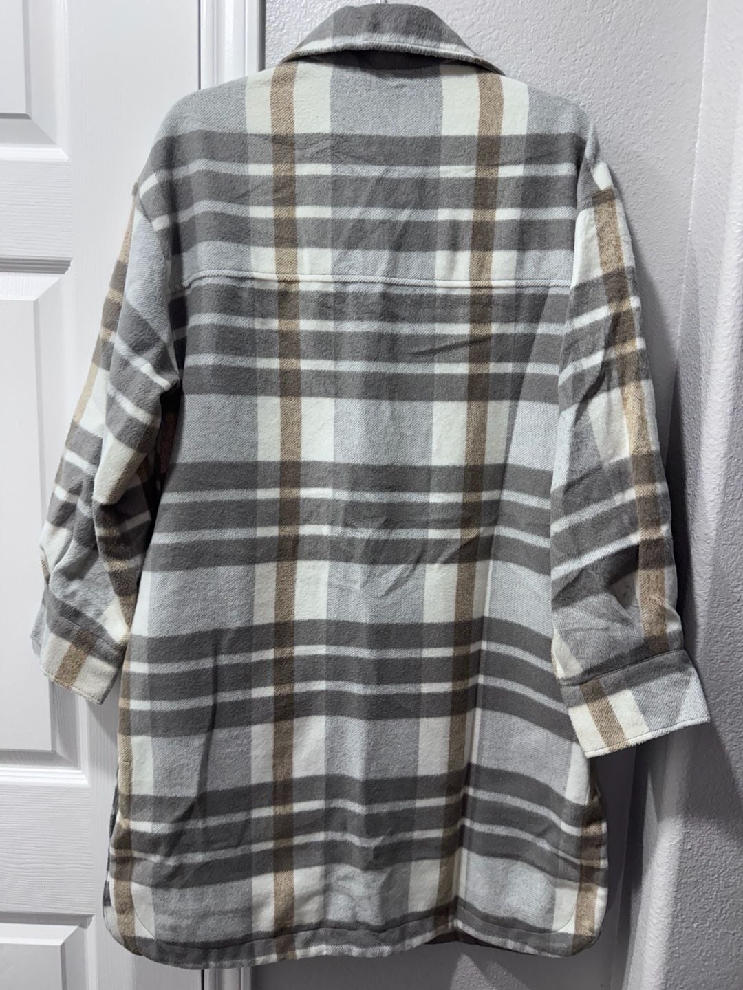 Banana Republic Plaid Shacket Size S Gray 8