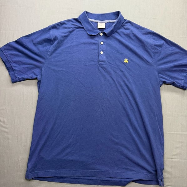 Brooks Brothers 346 Polo Shirt Size XL Blue Cotton Short Sleeve Logo