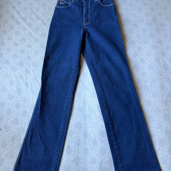 VTG 80s Sergio Valente High Waisted Flare Jeans Womens Size 12 Inseam 36DarkWash