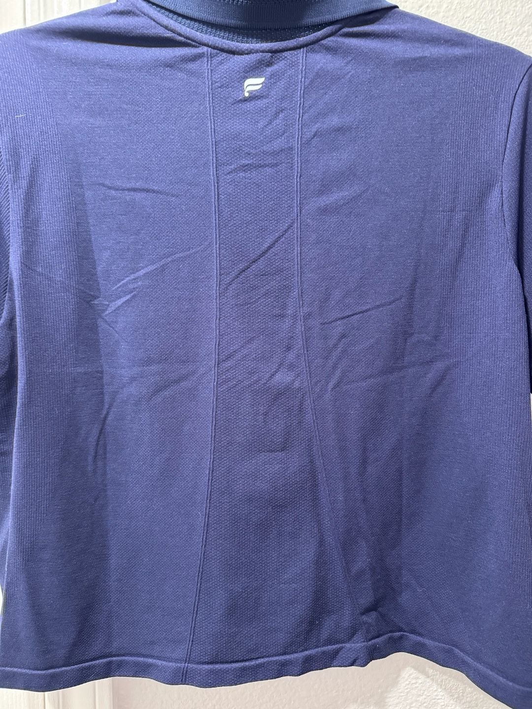 Fabletics Seamless Crop Polo Shirt Size M Blue 6