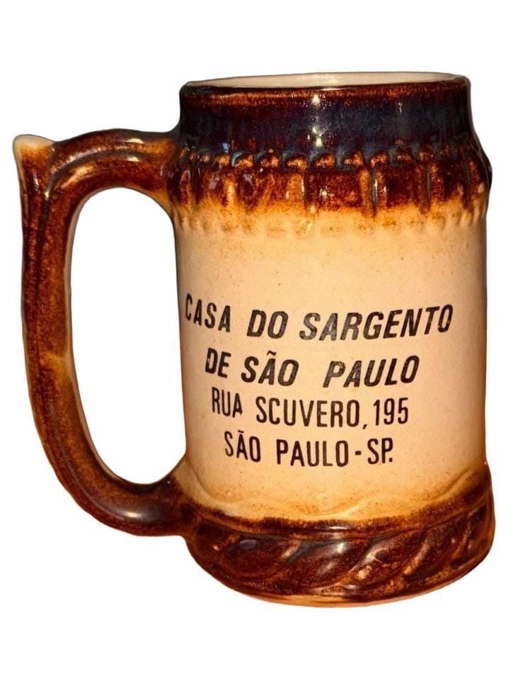 Vintage Cerâmica Pedreirense Casa do Sargento de São Paulo Ceramic Beer Stein 4