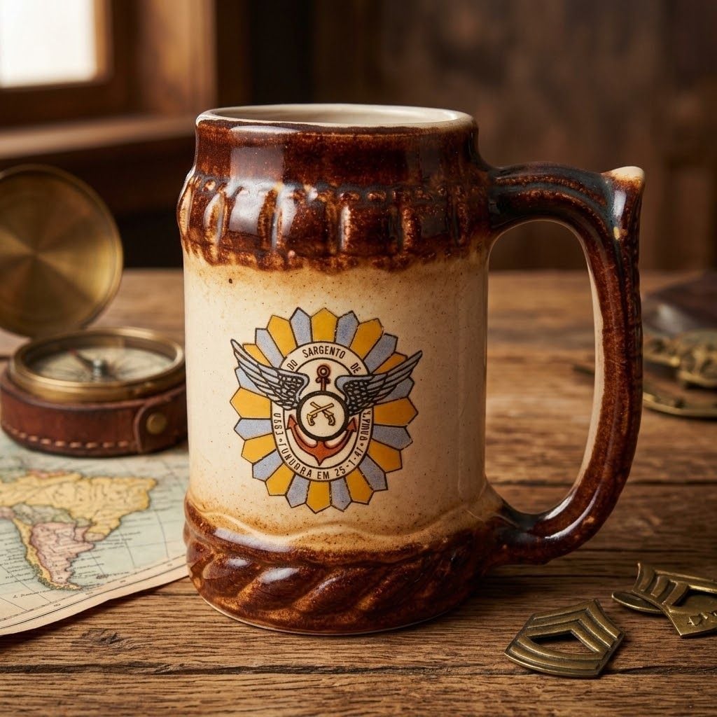 Vintage Cerâmica Pedreirense Casa do Sargento de São Paulo Ceramic Beer Stein 1