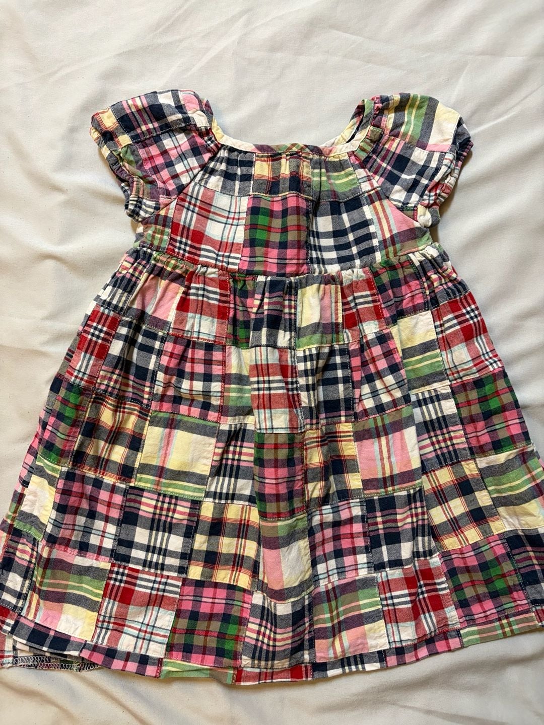 Baby Gap Patchwork Madras Dress Size 12-18 Months Plaid 2