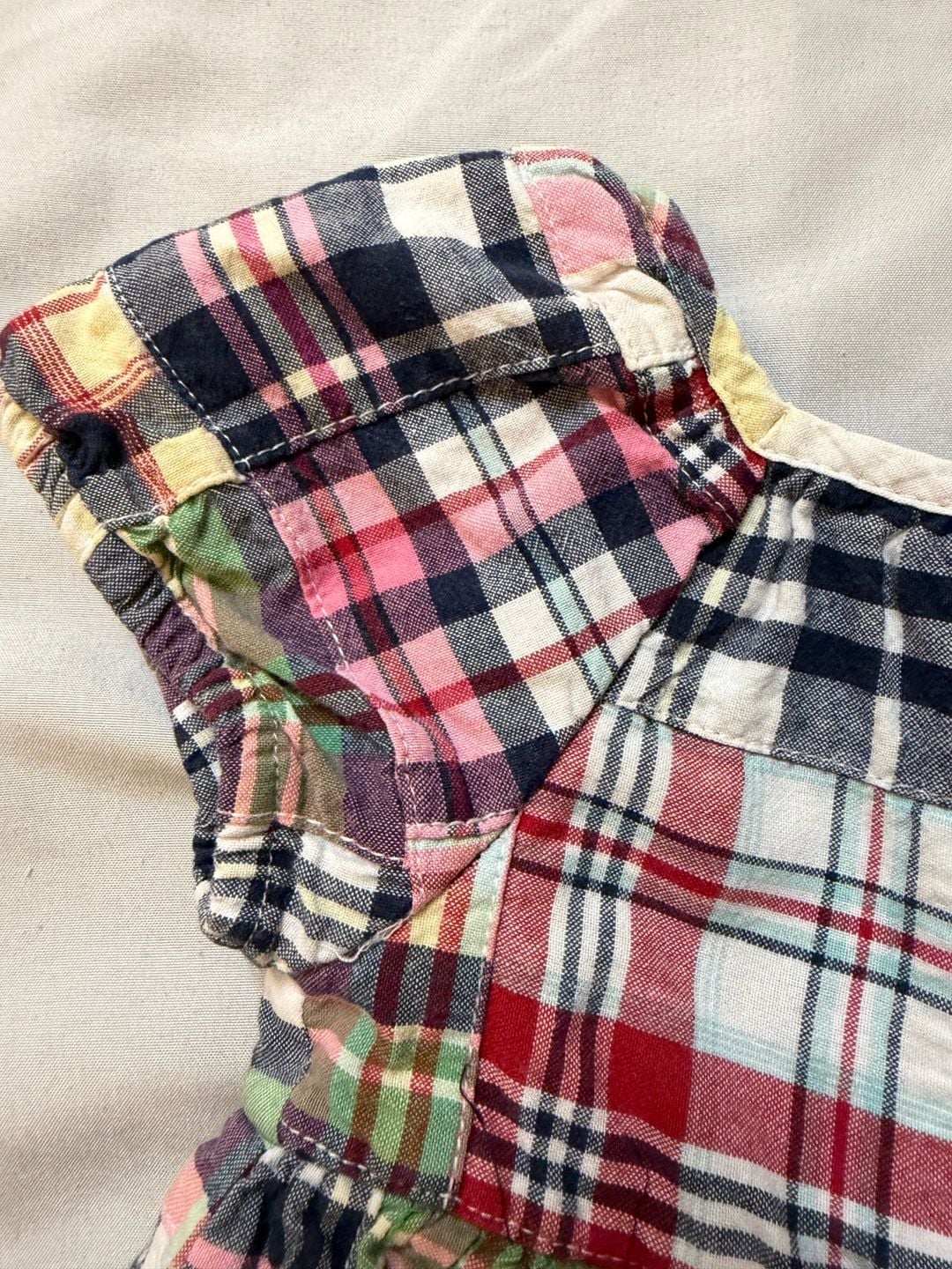 Baby Gap Patchwork Madras Dress Size 12-18 Months Plaid 3