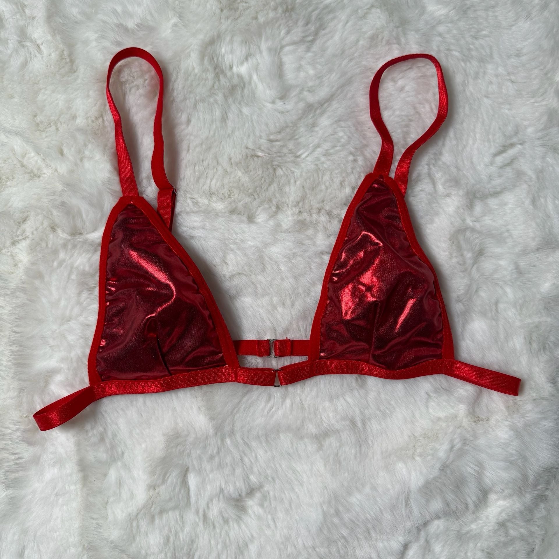Metallic Red Triangle Bralette 2