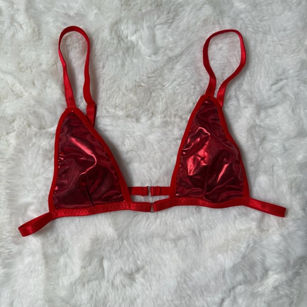 Metallic Red Triangle Bralette