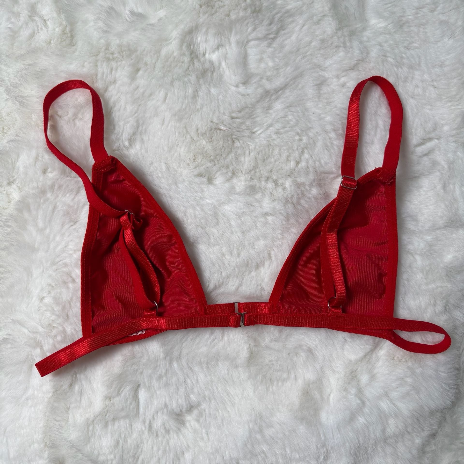 Metallic Red Triangle Bralette 3
