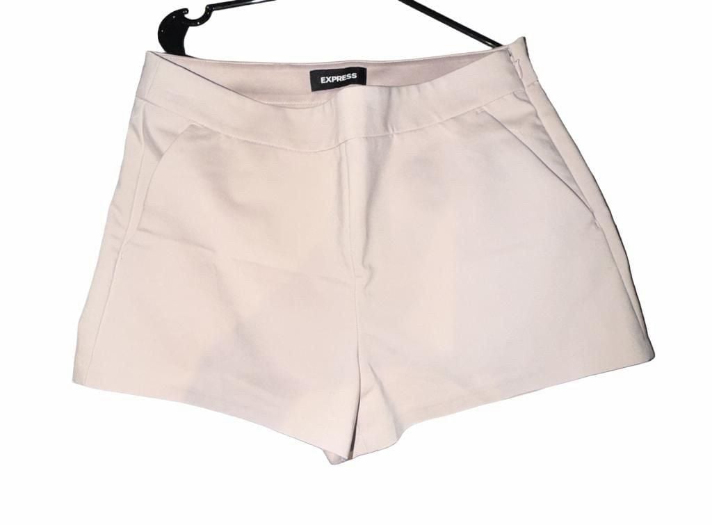 Express Mid Rise Tailored Shorts Size 8 Pink Stretch 2