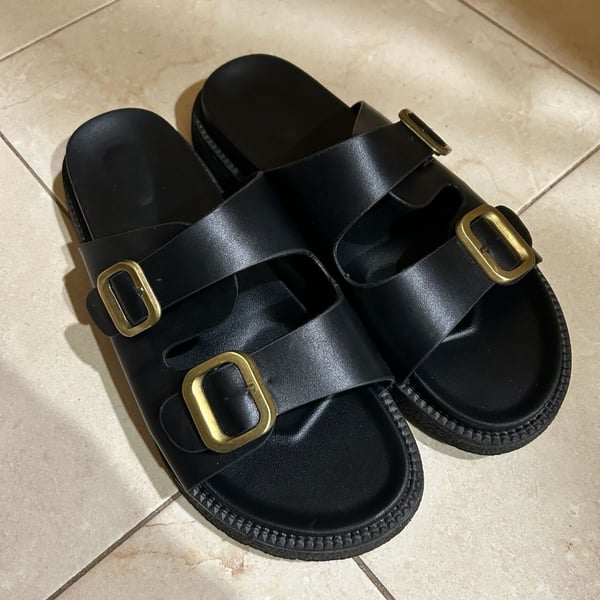 Leopard Slides Platform Sandals for Women 2025 Fashion Casual Buckle Comfort Wide Feet Slip on Beach Flats - .com,