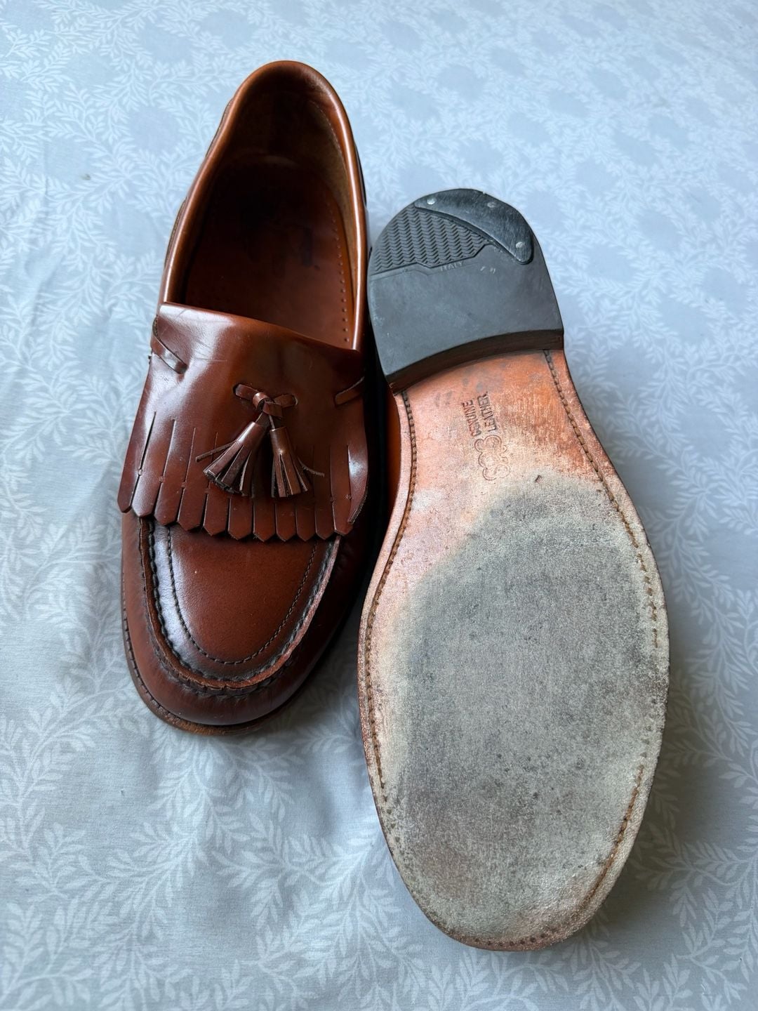 SAS Genuine Leather Handsewn Kiltie Tassel Loafers Mens  Brown Made in USA 7