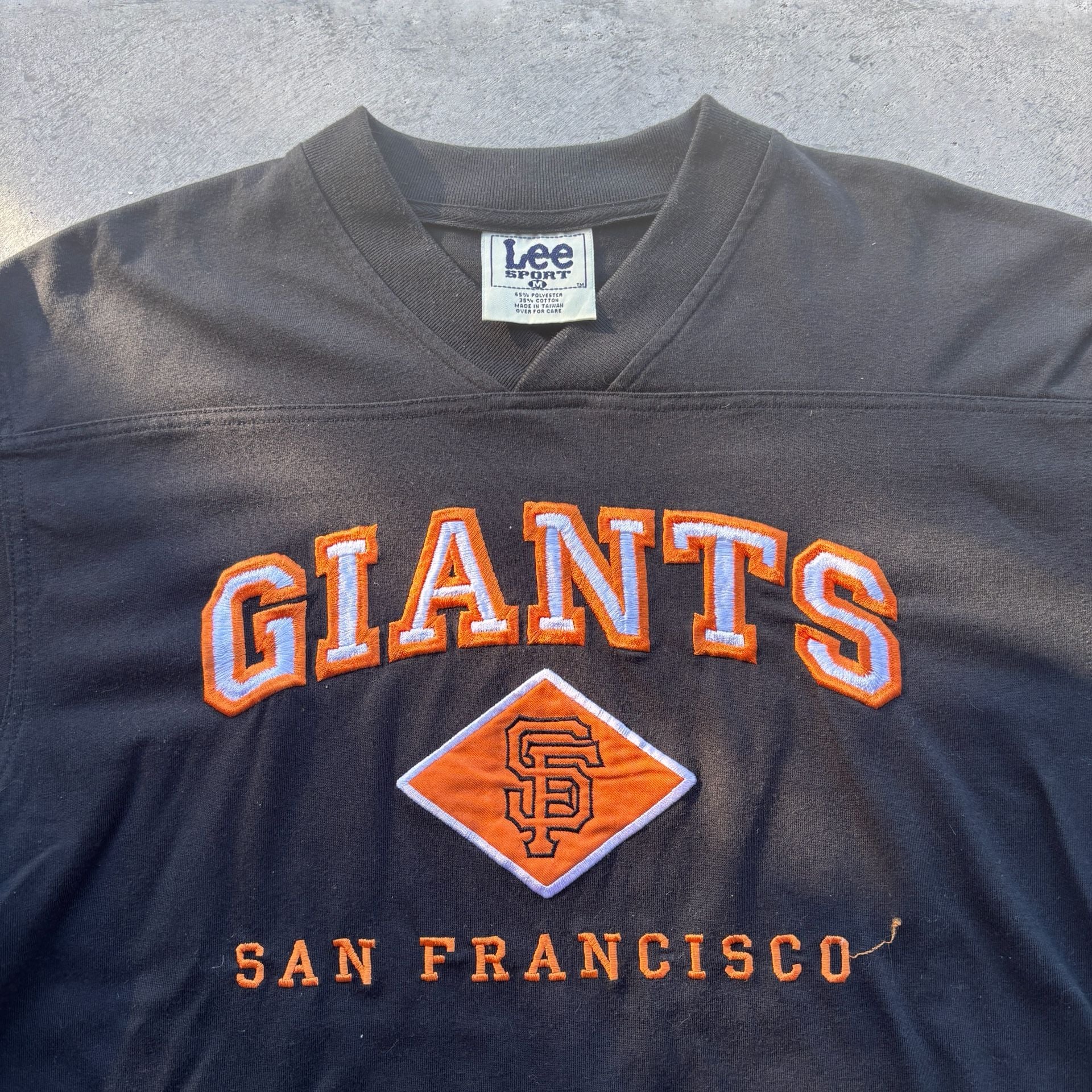 1990’s Vintage San Francisco Giants Lee Sport T-Shirt Black MLB Size M 3