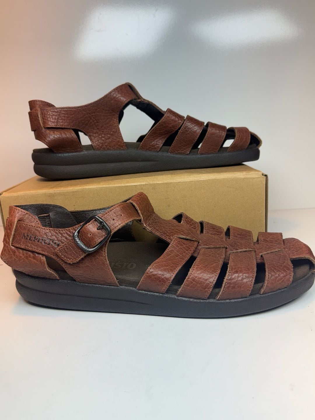 MEPHISTO SAM DESERT MEN'S US11 EU45 FISHERMAN SANDALS $329 RETAIL 2