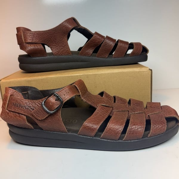 MEPHISTO SAM DESERT MEN'S US11 EU45 FISHERMAN SANDALS $329 RETAIL 
