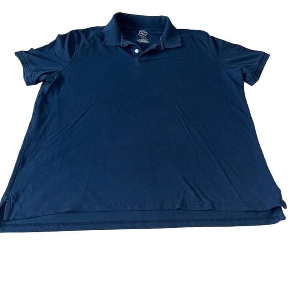 St. John’s Bay Men’s Polo Shirt Size L Blue Cotton Short Sleeve