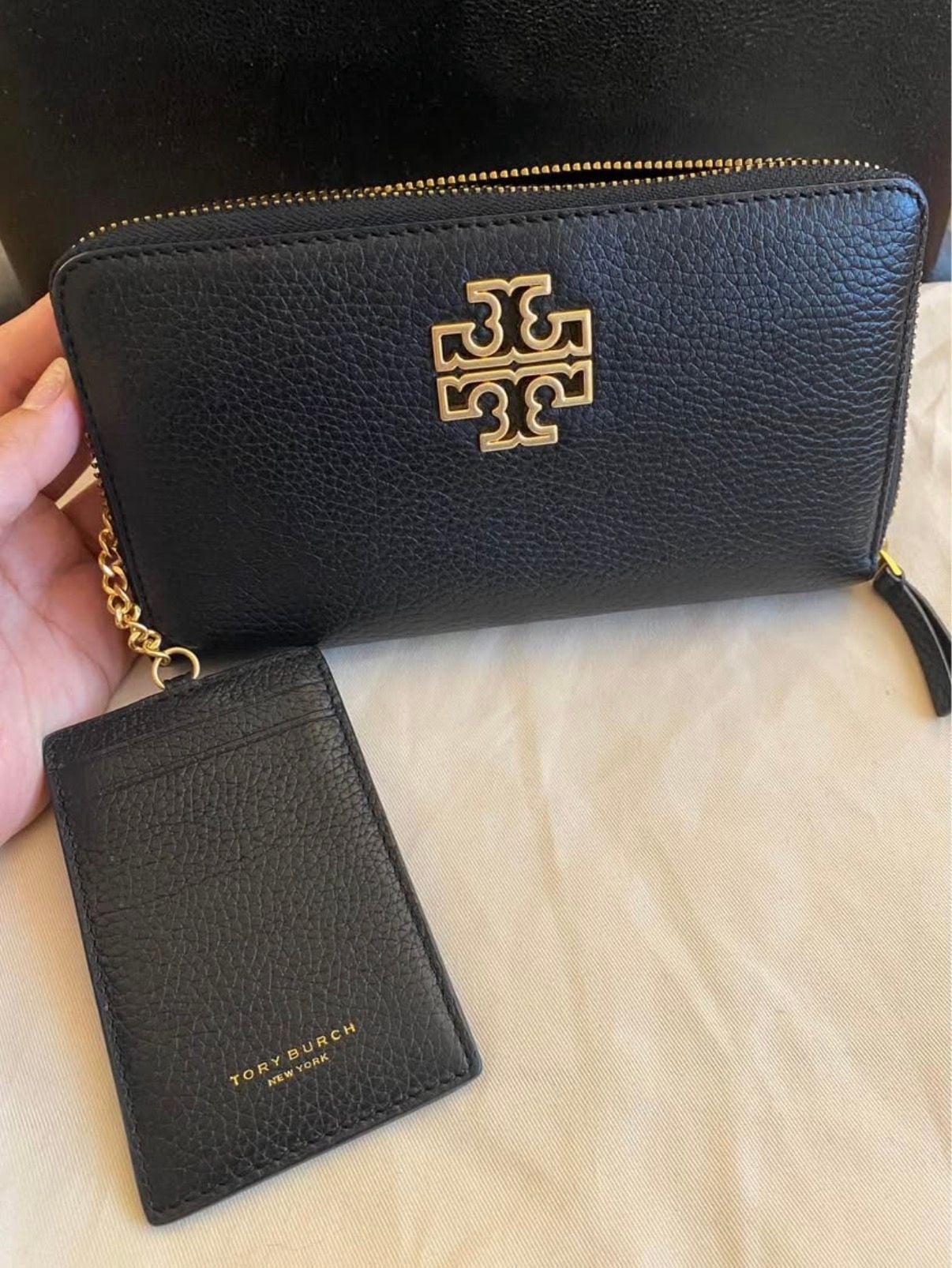 Tory Burch Emerson Zip Continental Wallet Black Leather 4
