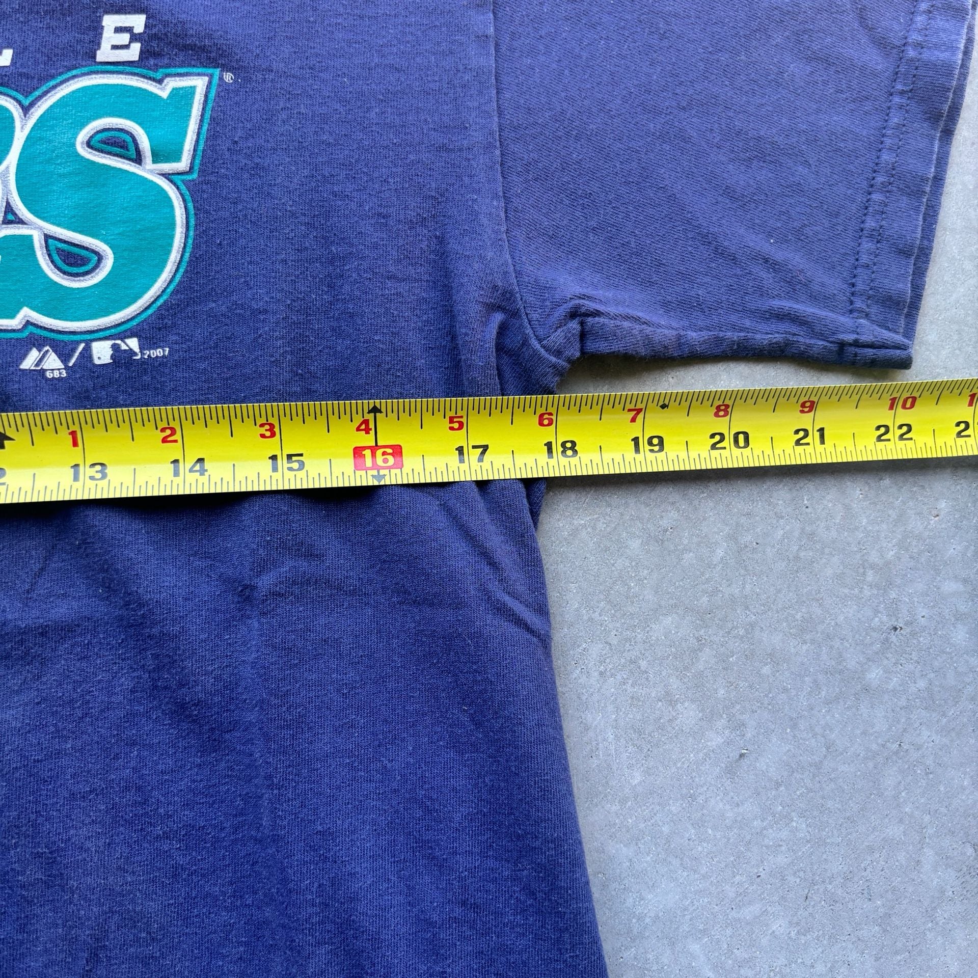 2007 Vintage Seattle Mariners Spellout Majestic T-Shirt Blue MLB Size M 6
