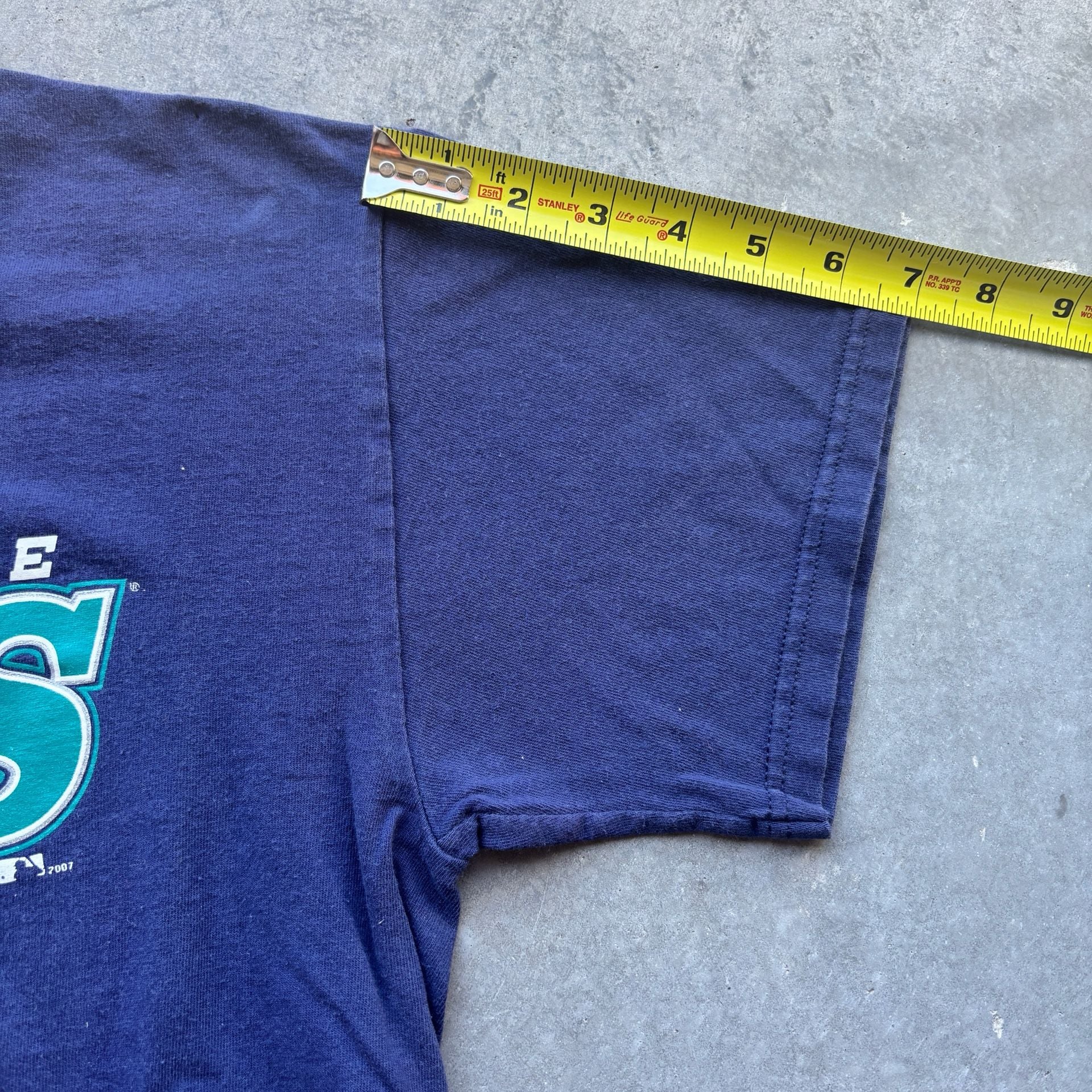 2007 Vintage Seattle Mariners Spellout Majestic T-Shirt Blue MLB Size M 8