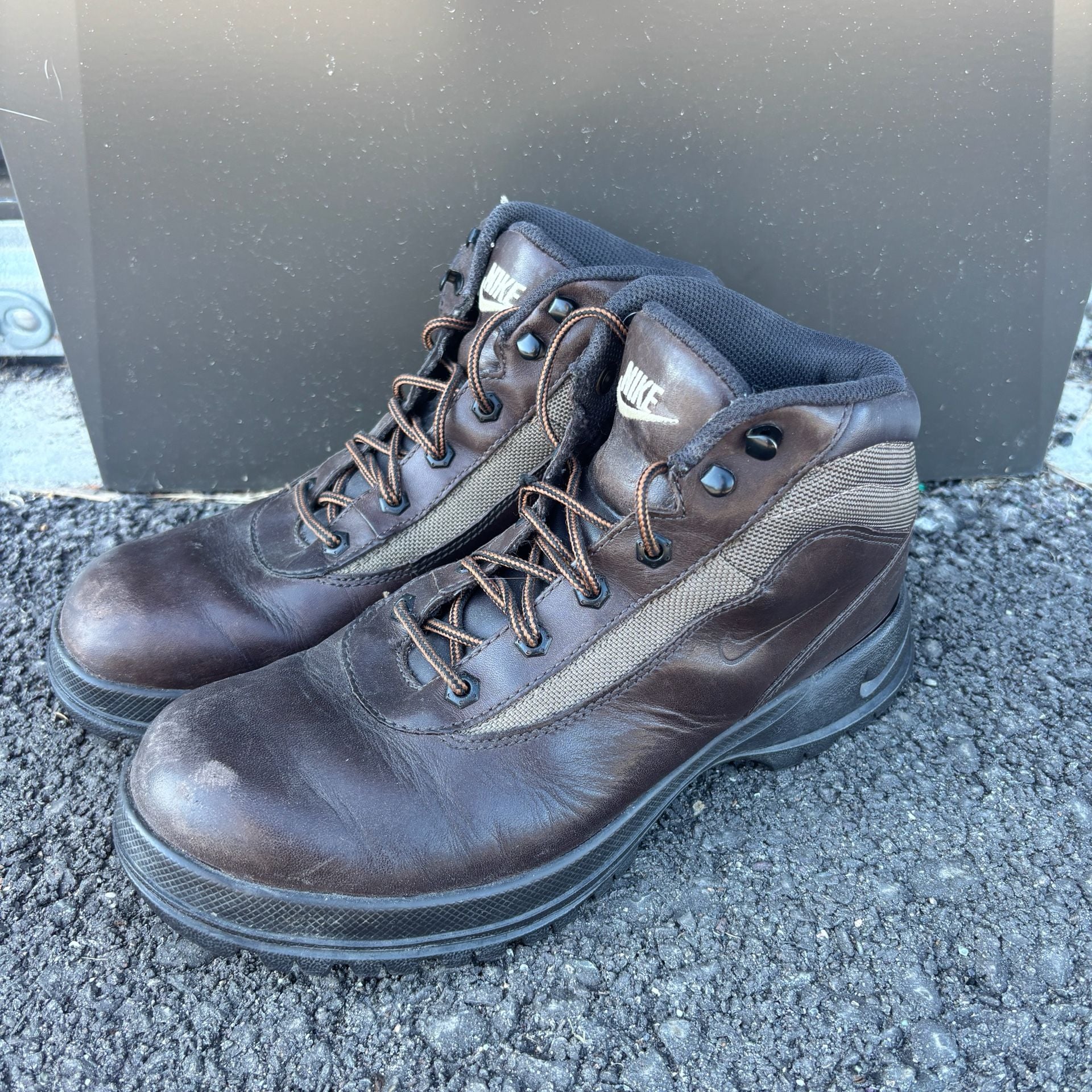 2008 Vintage Y2K Nike ACG Mandara Hiking Boots Brown Leather Size 8.5 2