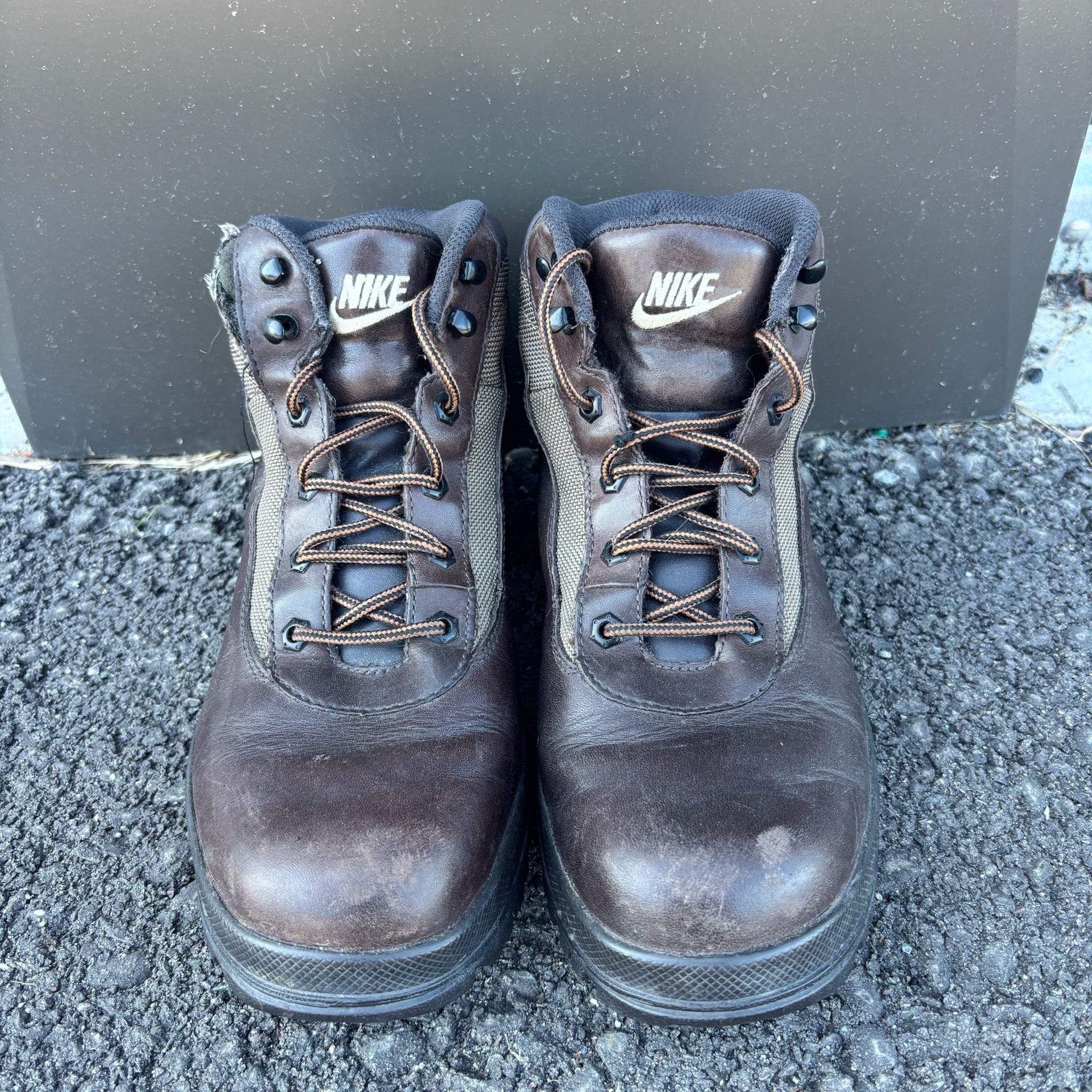 2008 Vintage Y2K Nike ACG Mandara Hiking Boots Brown Leather Size 8.5 3