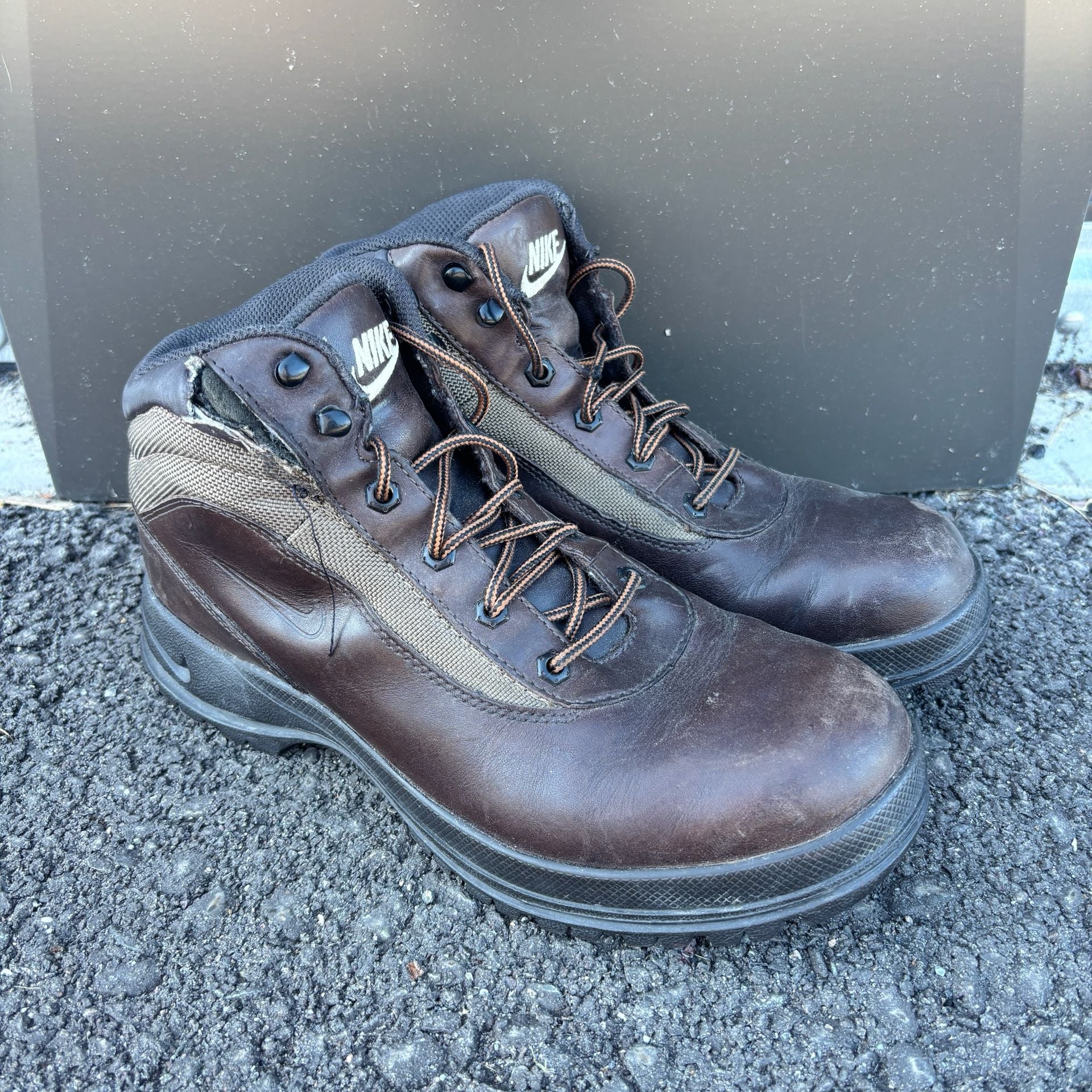 2008 Vintage Y2K Nike ACG Mandara Hiking Boots Brown Leather Size 8.5 4