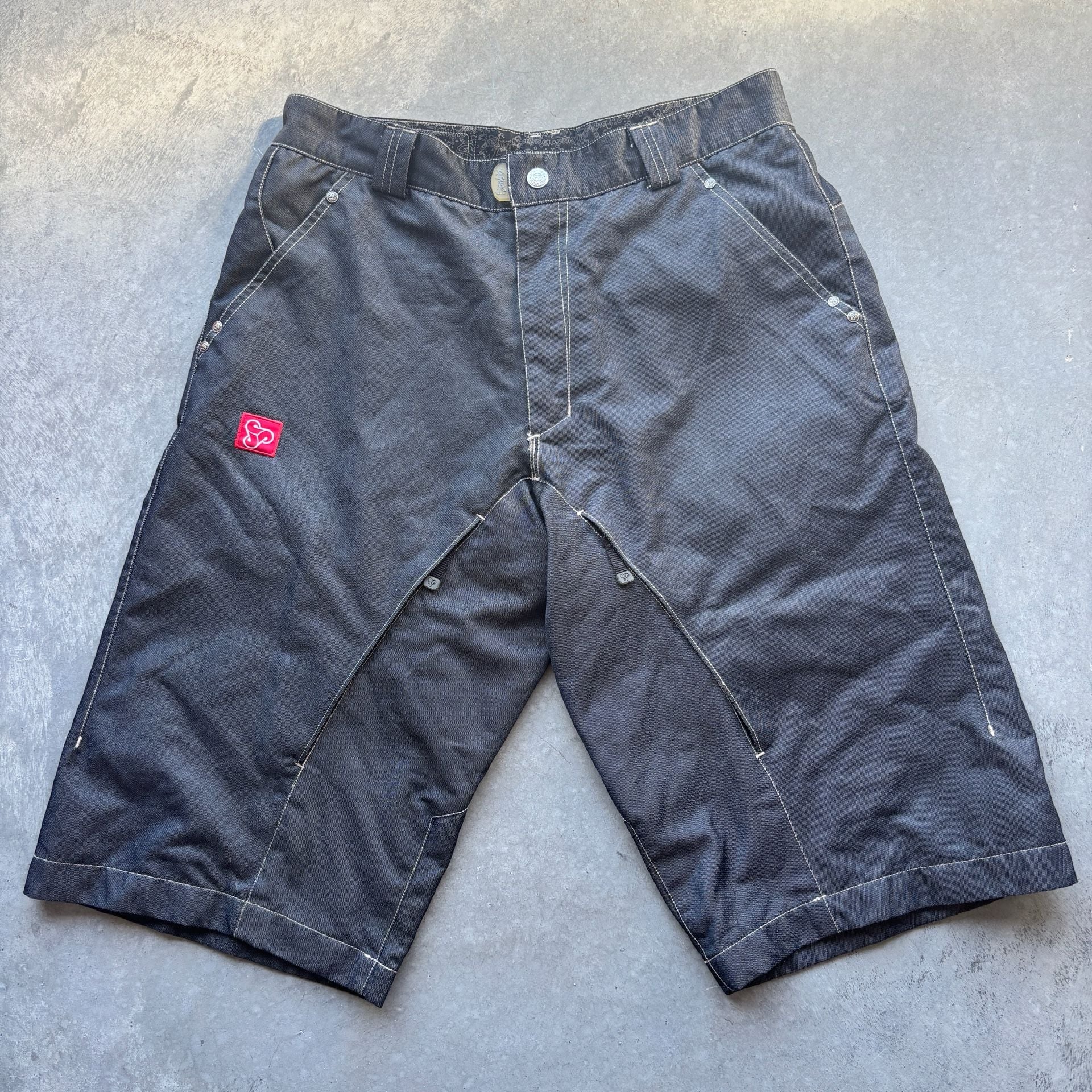 2000’s Vintage Sombrio Cartel Denim Mountain Bike Shorts MTB Size L 4