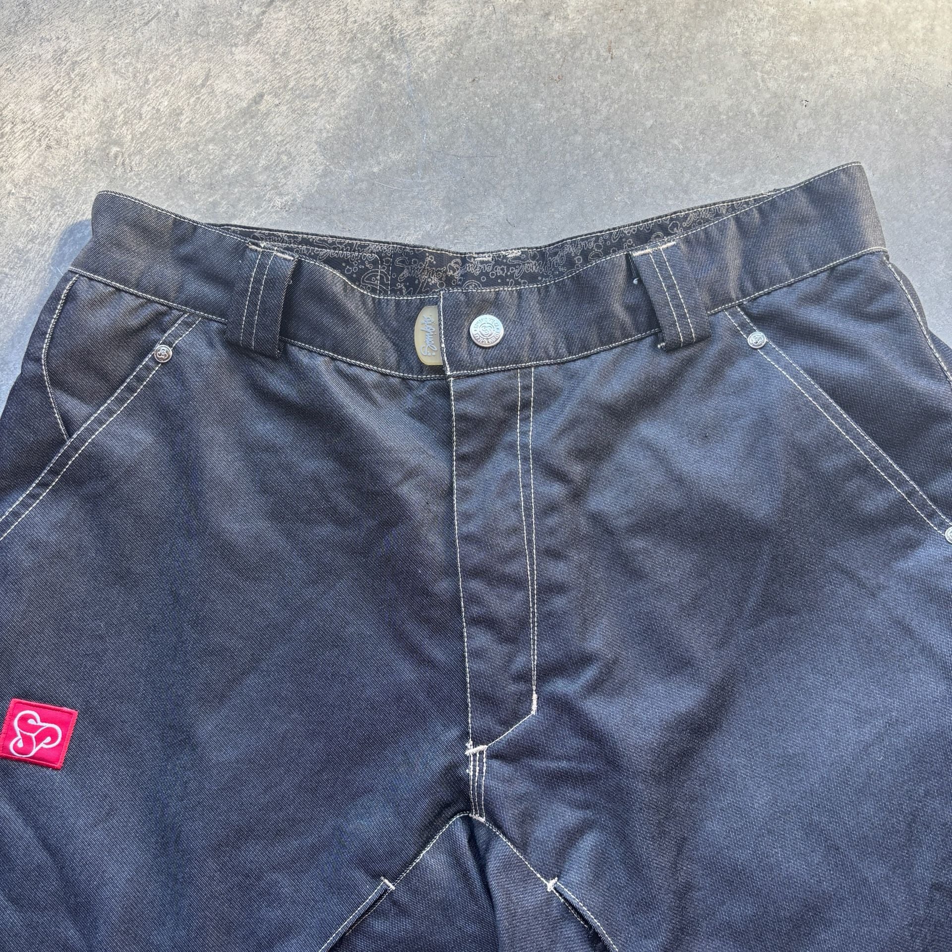 2000’s Vintage Sombrio Cartel Denim Mountain Bike Shorts MTB Size L 5