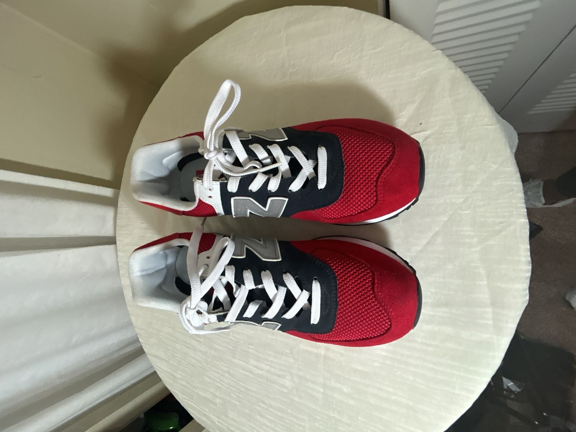 New Balance Men's ML574SRF Classic Running Shoe Red Silver Size 9 Navy / S1 2