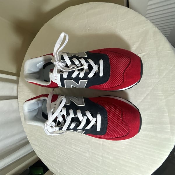 New Balance Men's ML574SRF Classic Running Shoe Red Silver Size 9 Navy / S1