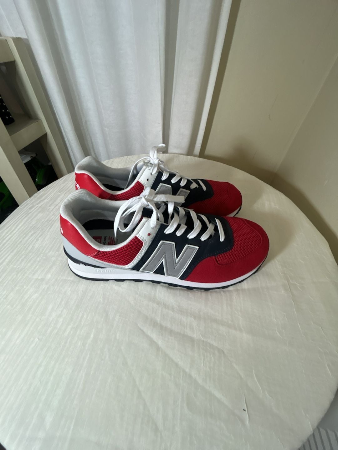 New Balance Men's ML574SRF Classic Running Shoe Red Silver Size 9 Navy / S1 5