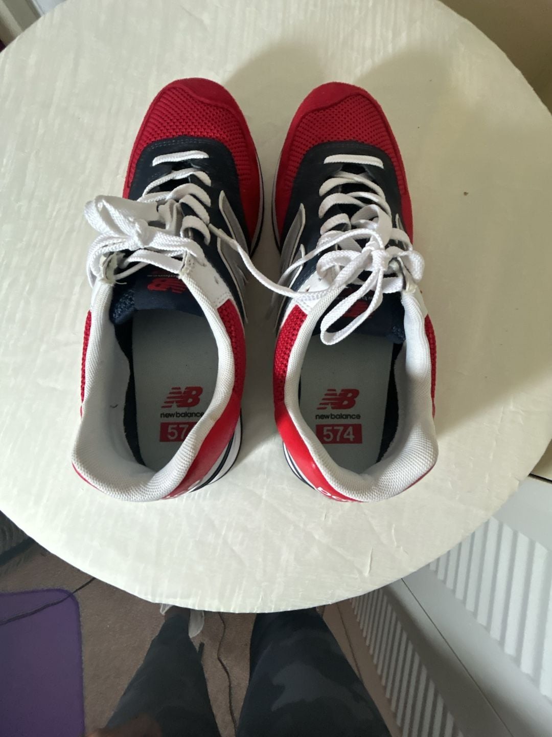 New Balance Men's ML574SRF Classic Running Shoe Red Silver Size 9 Navy / S1 8