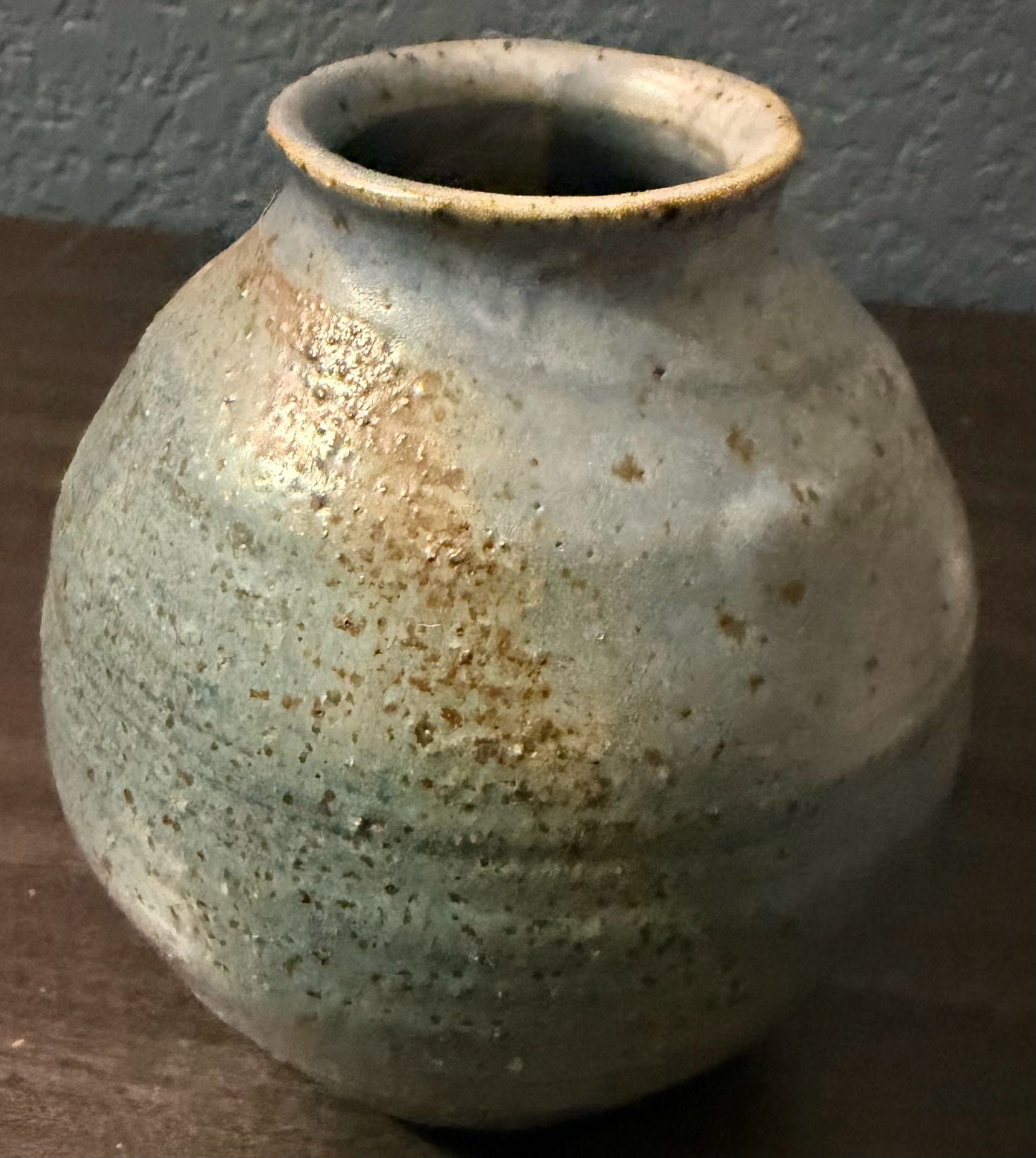 Vintage Handcrafted Studio Pottery Vase Earthy Glaze Signed 2