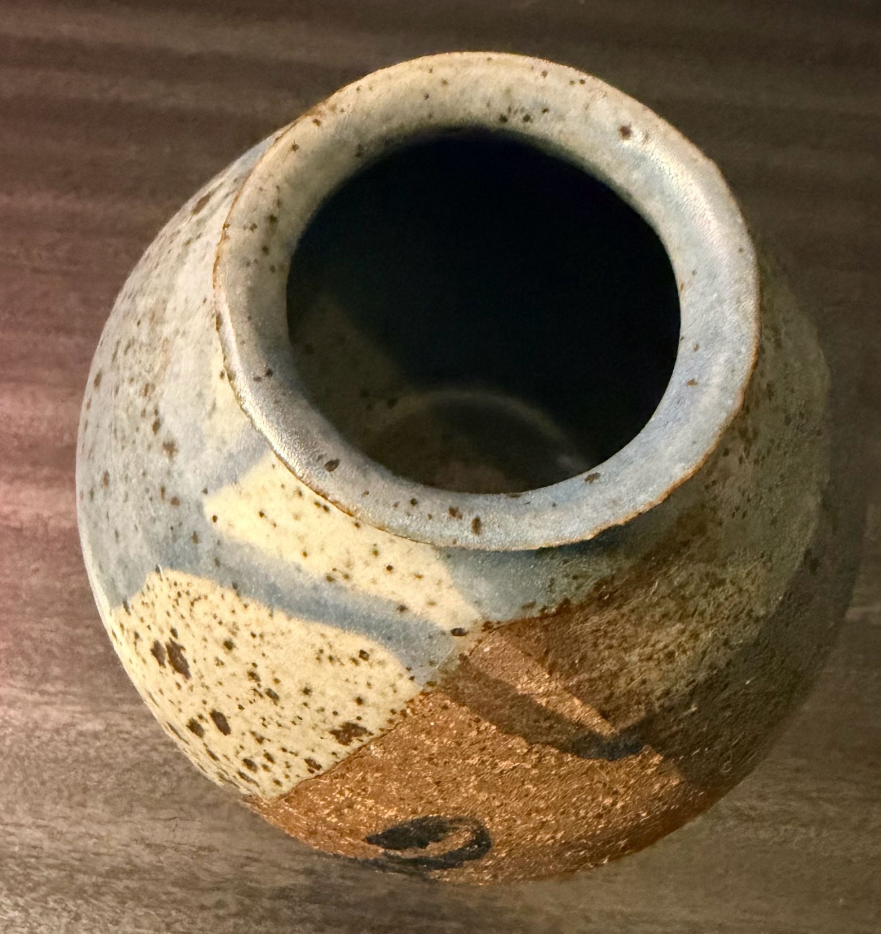 Vintage Handcrafted Studio Pottery Vase Earthy Glaze Signed 4
