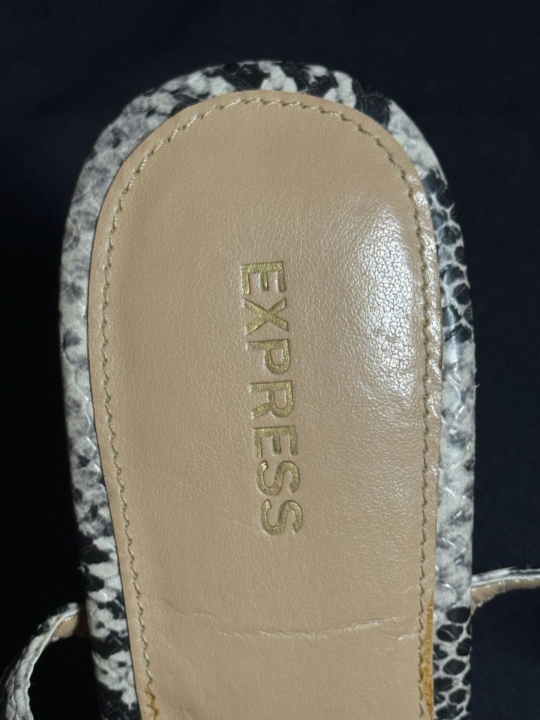 Express Snakeskin Print Strappy Heels Size 10 Chain Detail Stilettos 5