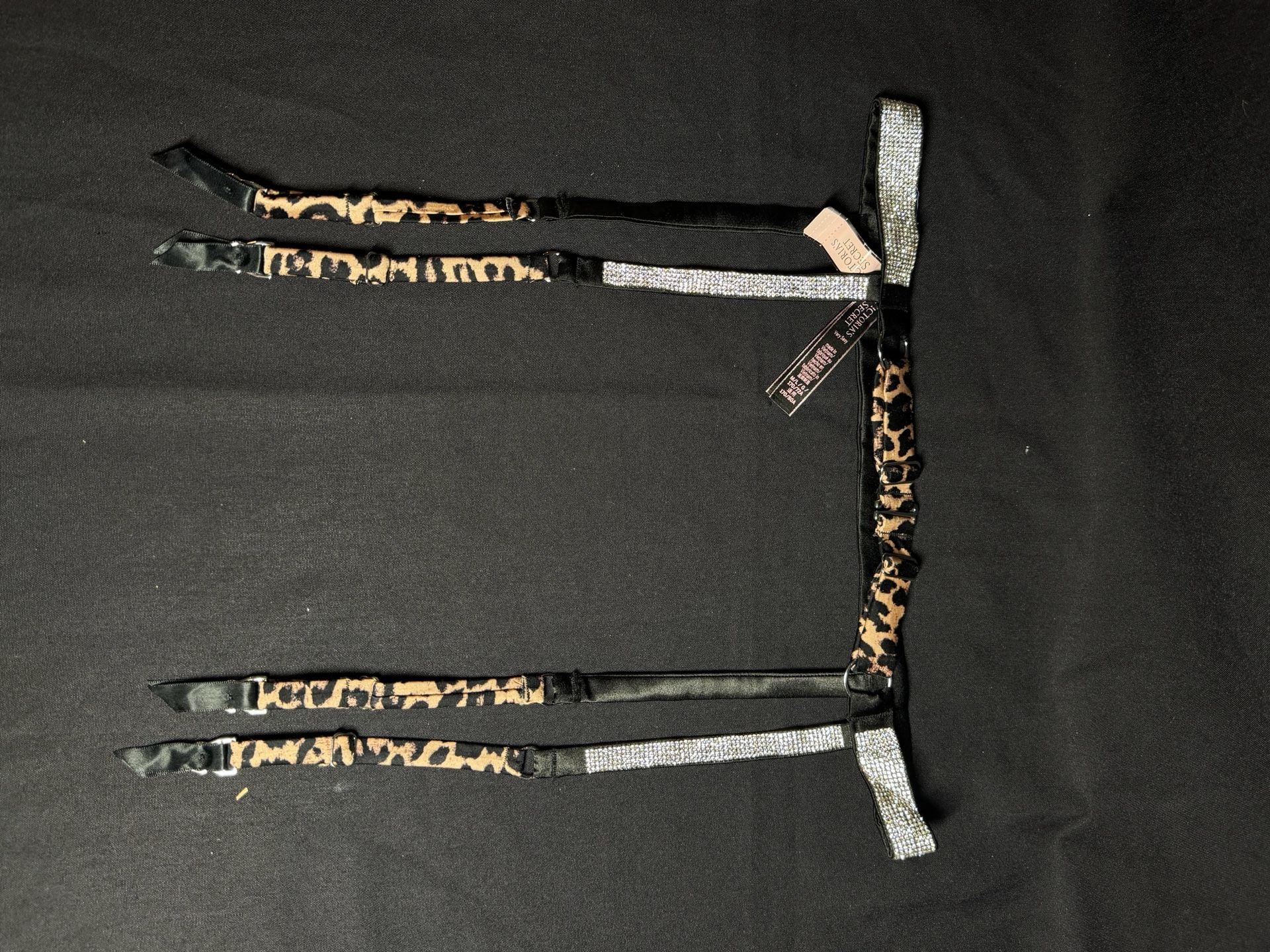 Victoria's Secret Very Sexy Shine Strap Garter Belt Size M/L Leopard Print 3