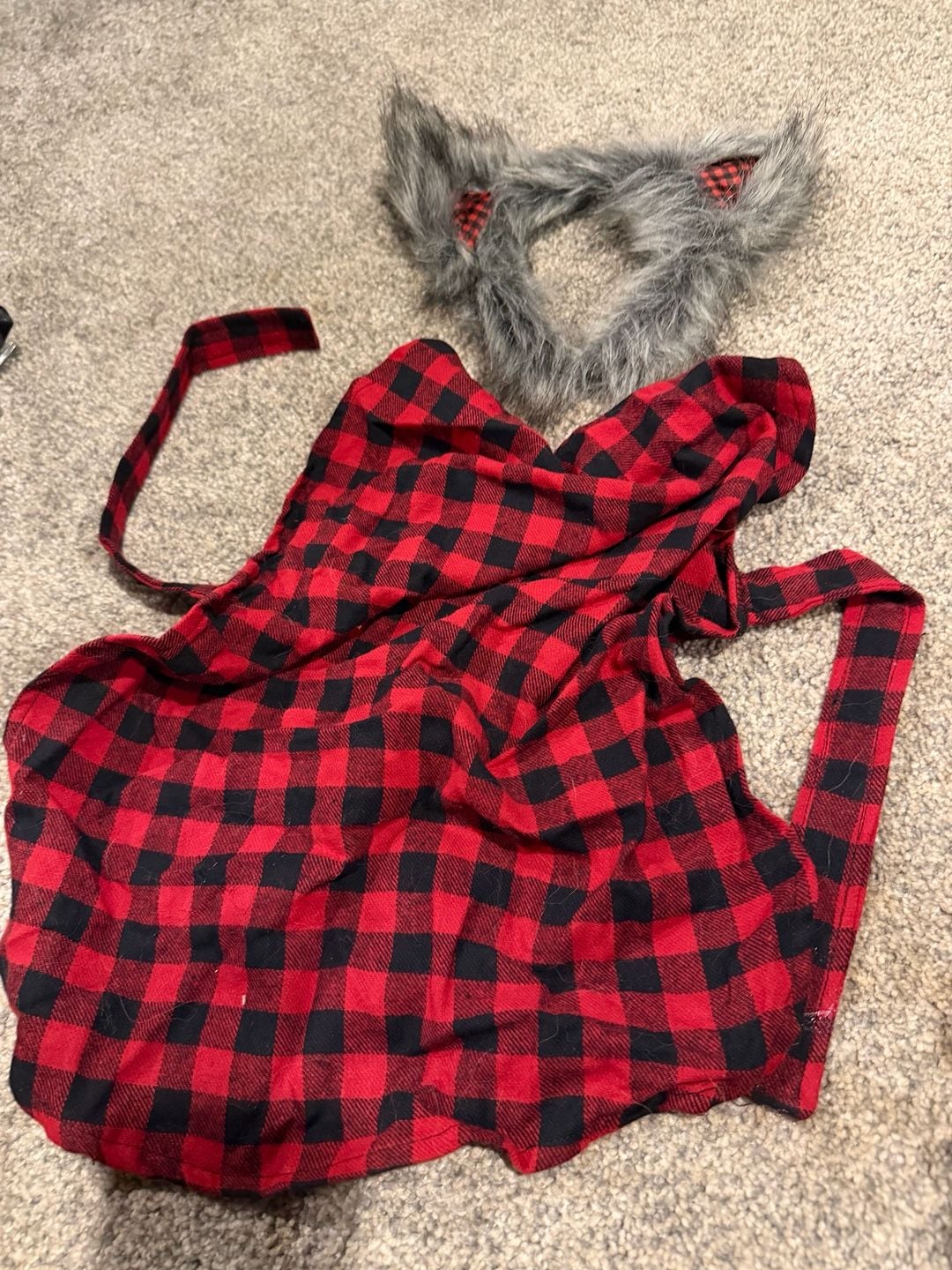 Werewolf Dog Costume Red Plaid Size XXL 1
