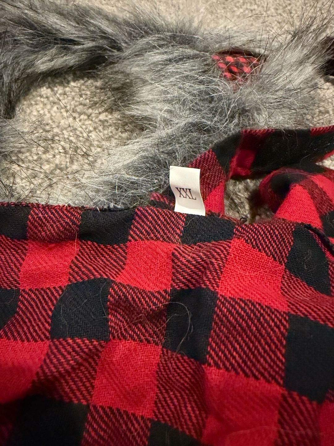 Werewolf Dog Costume Red Plaid Size XXL 2