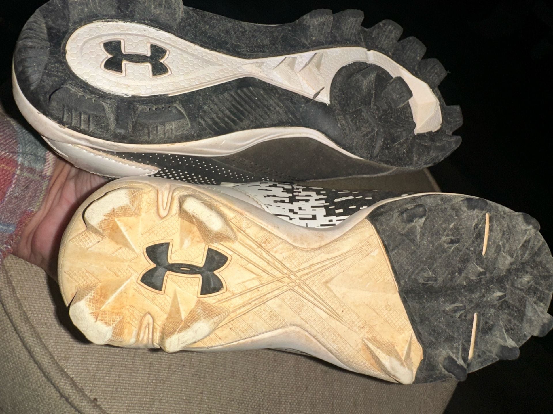 Under Armour Baseball Cleats Size 1Y Black White Digital Camo Kids 5