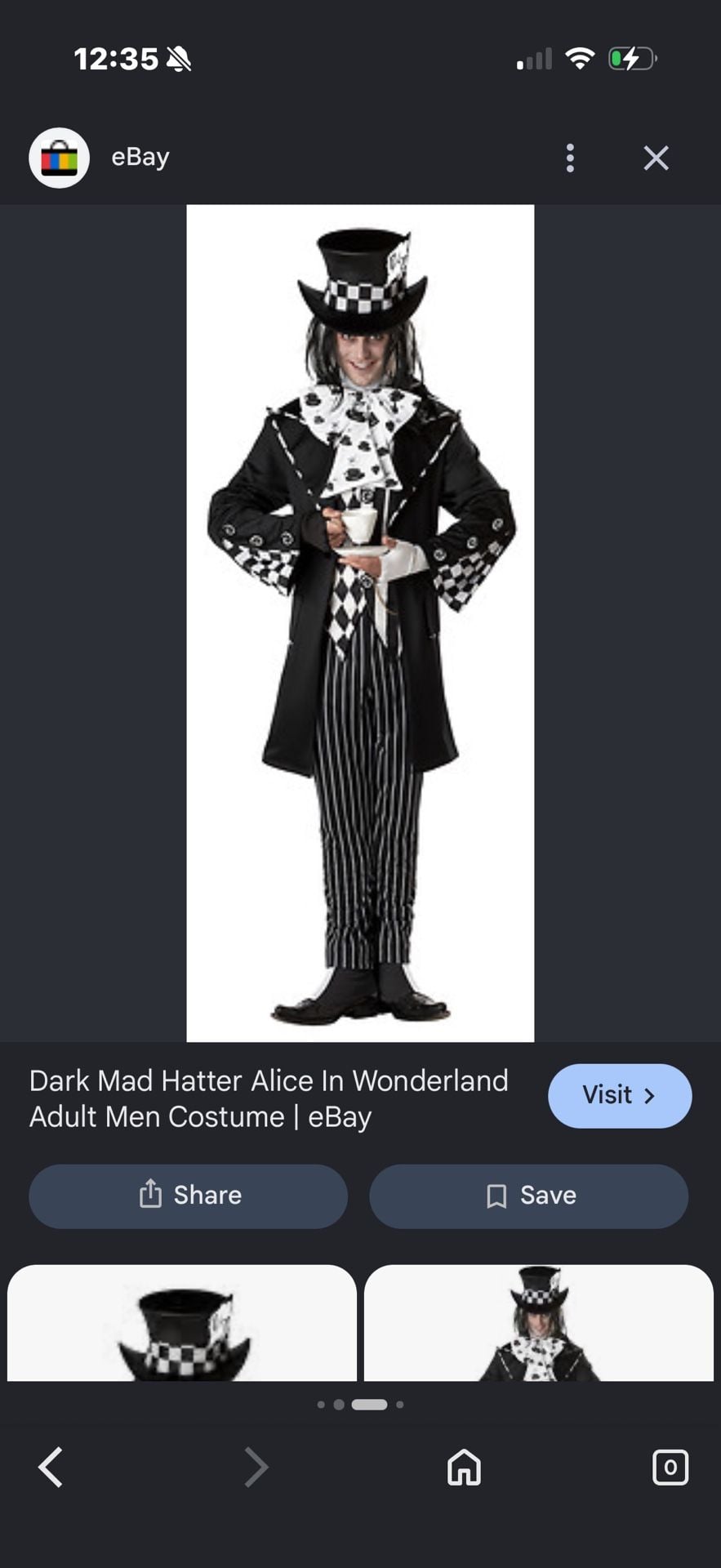California Costumes Dark Mad Hatter Size Large 1