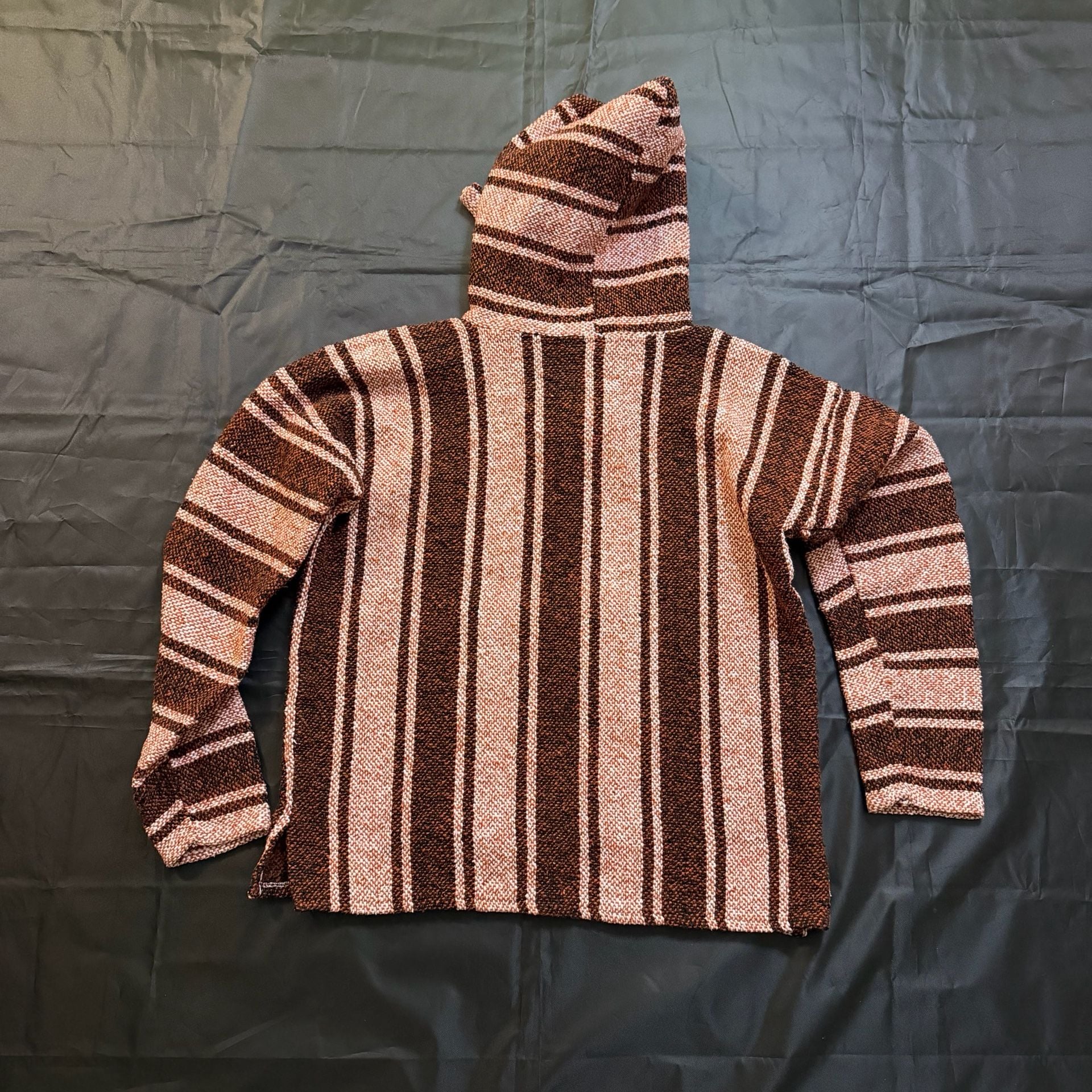 Vintage 80s 90s Mexican Surfer Baja Pullover Hoodie // Drug Rug // Hooded Jacket // Woven Poncho 6