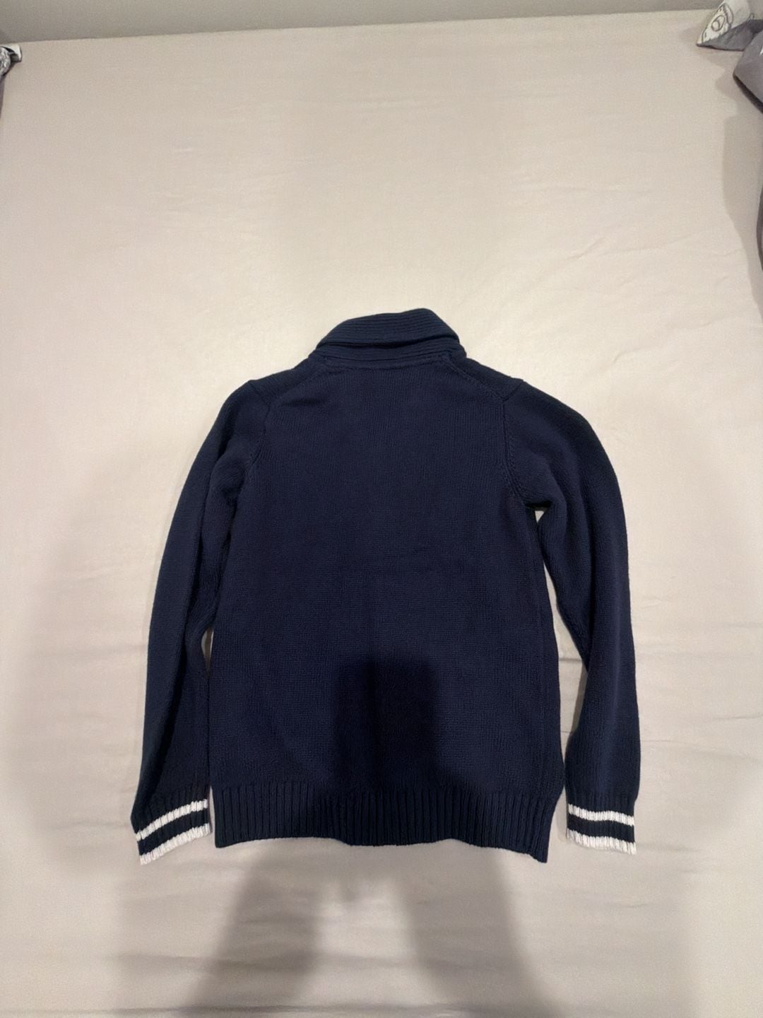 Janie and Jack Bulldog Shawl Cardigan Size 8 Blue Sweater 3