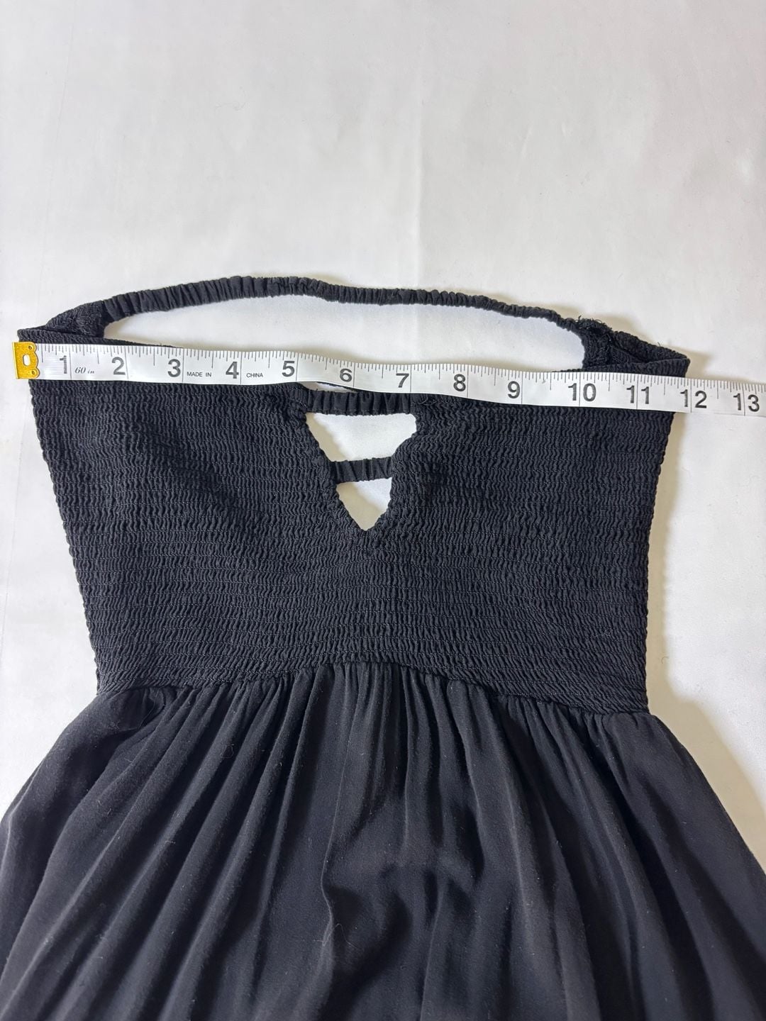 ANGL Black Smocked Bandeau Maxi Dress 10
