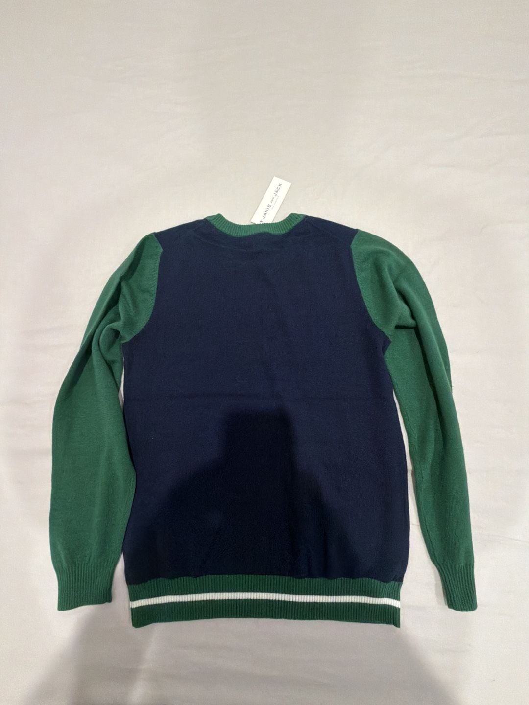 Janie and Jack Brave Sweater Size 10 Green Blue Colorblock Knit Pullover 4