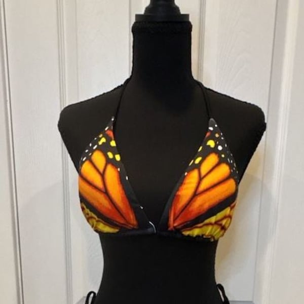 Miketai Butterfly Bikini Set Size Xl Orange Black (135)